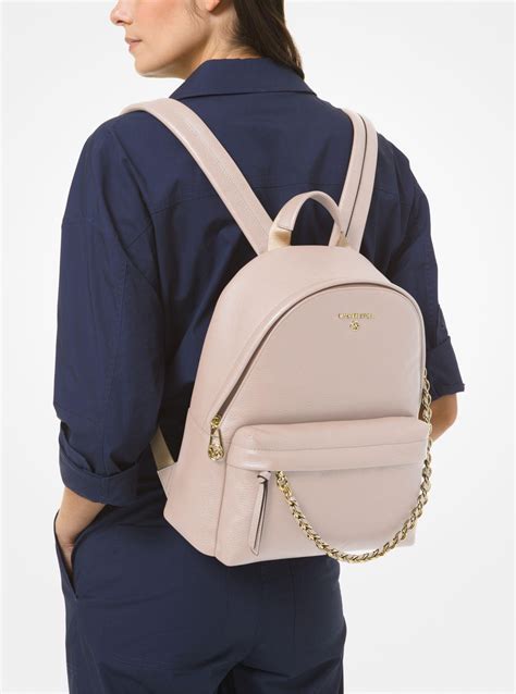 michael kors slater medium pebbled leather backpack pink one size|Michael Kors slater backpack medium.